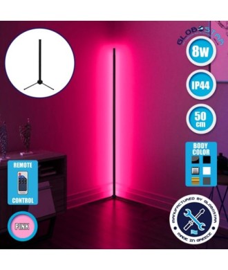 Μοντέρνο Minimal Επιτραπέζιο Μαύρο Φωτιστικό 50cm LED 8 Watt με Ασύρματο Χειριστήριο RF & Dimmer Ροζ GloboStar ALIEN Design GLOBO-50-7